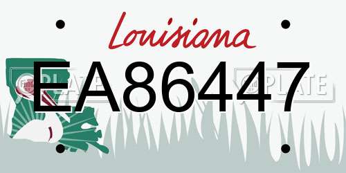 EA86447 Louisiana License Plate