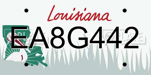 EA8G442 Louisiana License Plate