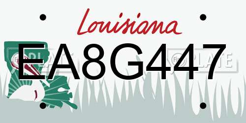 EA8G447 Louisiana License Plate