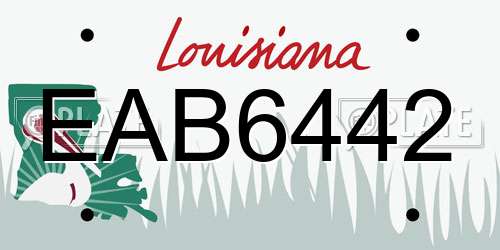 EAB6442 Louisiana License Plate