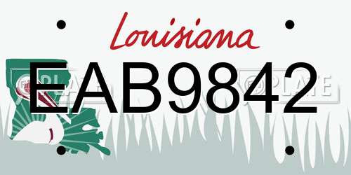 EAB9842 Louisiana License Plate