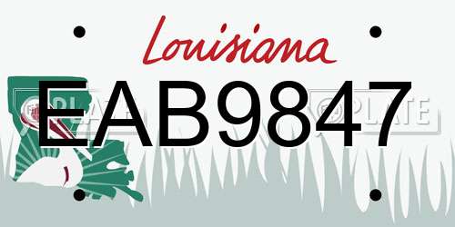 EAB9847 Louisiana License Plate
