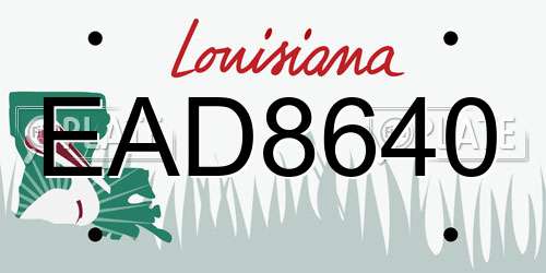 EAD8640 Louisiana License Plate