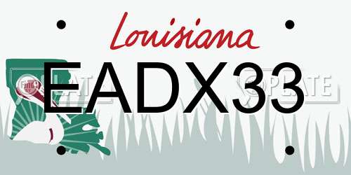 EADX33 Louisiana License Plate