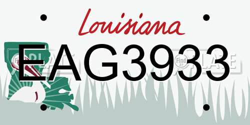 EAG3933 Louisiana License Plate