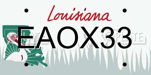 EAOX33 Louisiana License Plate