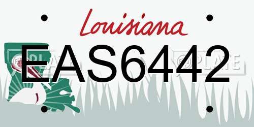 EAS6442 Louisiana License Plate