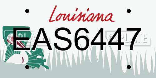 EAS6447 Louisiana License Plate