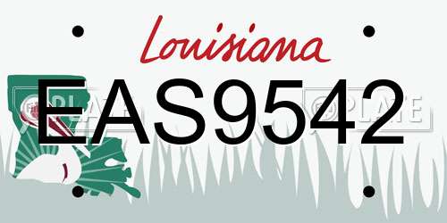 EAS9542 Louisiana License Plate