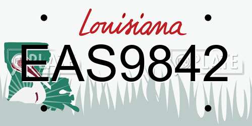 EAS9842 Louisiana License Plate