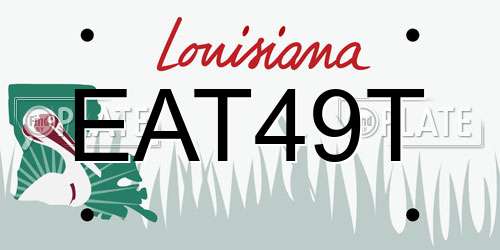 EAT49T Louisiana License Plate