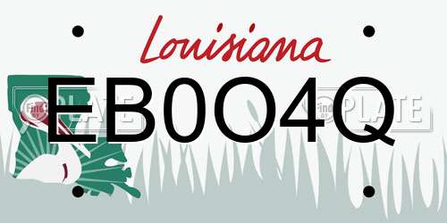 EB0O4Q Louisiana License Plate