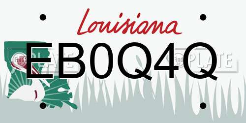 EB0Q4Q Louisiana License Plate