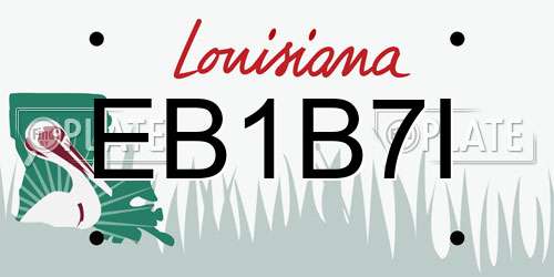 EB1B7I Louisiana License Plate