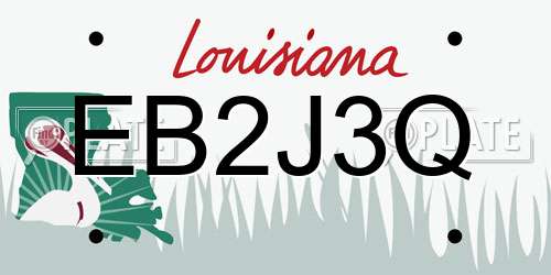 EB2J3Q Louisiana License Plate