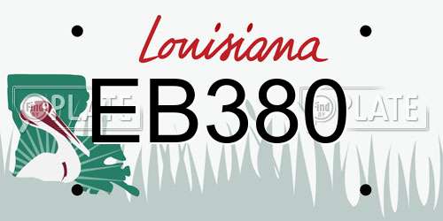 EB380 Louisiana License Plate
