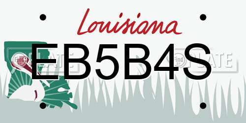 EB5B4S Louisiana License Plate