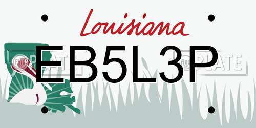 EB5L3P Louisiana License Plate