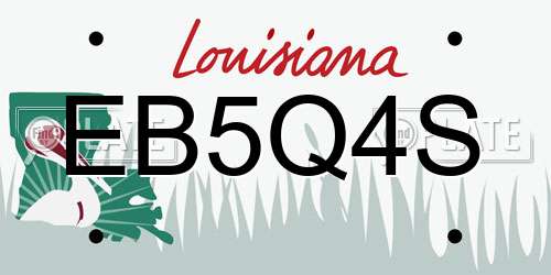 EB5Q4S Louisiana License Plate