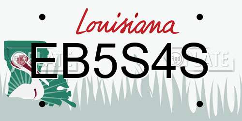 EB5S4S Louisiana License Plate