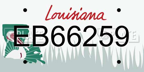 EB66259 Louisiana License Plate