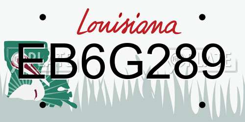 EB6G289 Louisiana License Plate