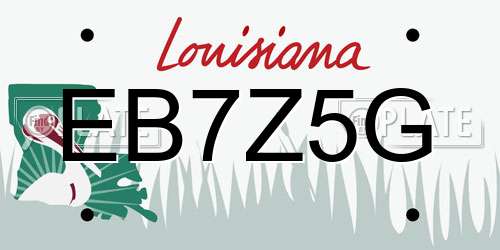 EB7Z5G Louisiana License Plate