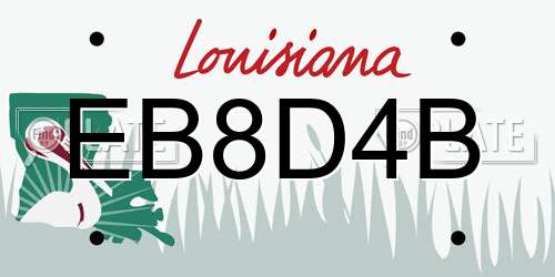 EB8D4B Louisiana License Plate