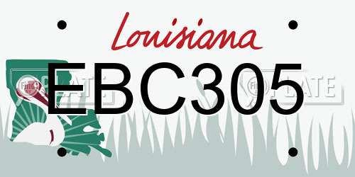 EBC305 Louisiana License Plate