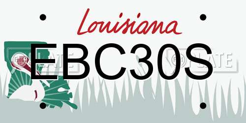 EBC30S Louisiana License Plate