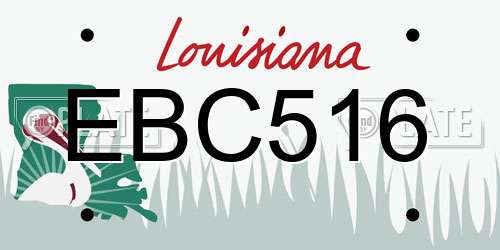 EBC516 Louisiana License Plate
