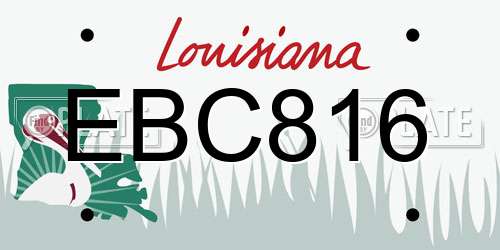 EBC816 Louisiana License Plate