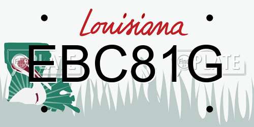 EBC81G Louisiana License Plate