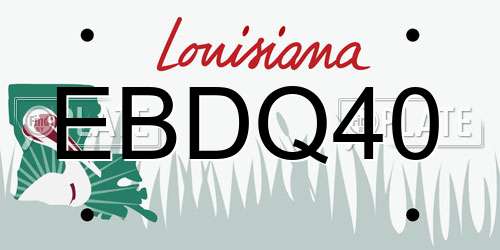 EBDQ40 Louisiana License Plate
