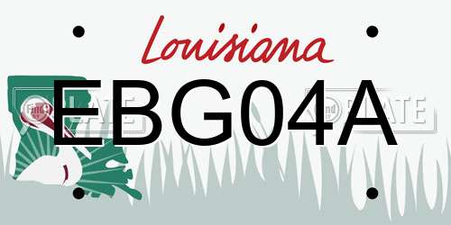 EBG04A Louisiana License Plate