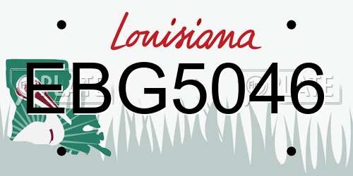 EBG5046 Louisiana License Plate
