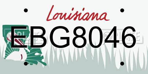 EBG8046 Louisiana License Plate