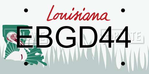 EBGD44 Louisiana License Plate