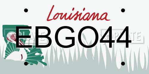 EBGO44 Louisiana License Plate