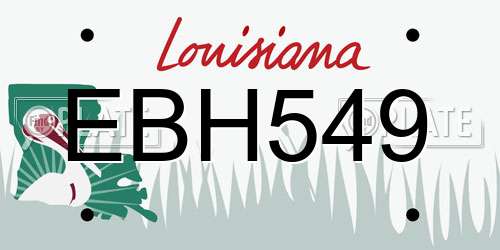 EBH549 Louisiana License Plate