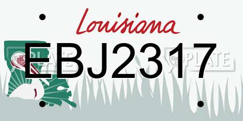 EBJ2317 Louisiana License Plate