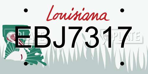 EBJ7317 Louisiana License Plate