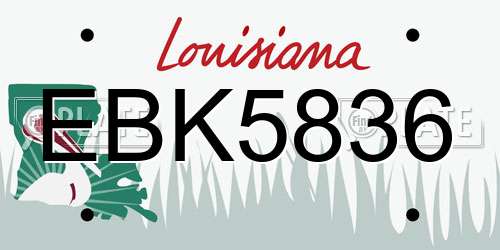 EBK5836 Louisiana License Plate