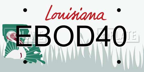 EBOD40 Louisiana License Plate