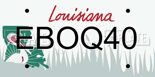 EBOQ40 Louisiana License Plate