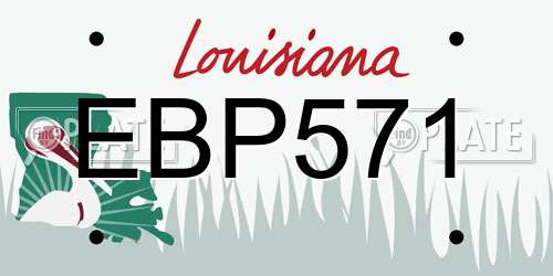 EBP571 Louisiana License Plate