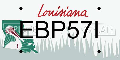 EBP57I Louisiana License Plate