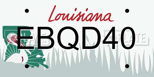 EBQD40 Louisiana License Plate