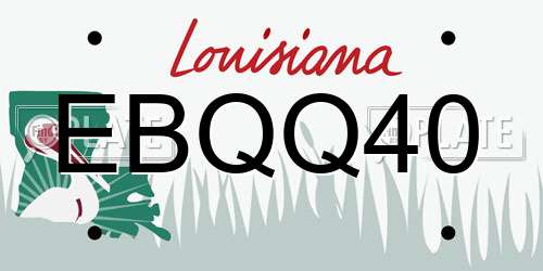EBQQ40 Louisiana License Plate