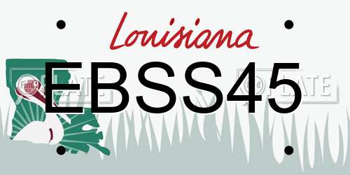 EBSS45 Louisiana License Plate